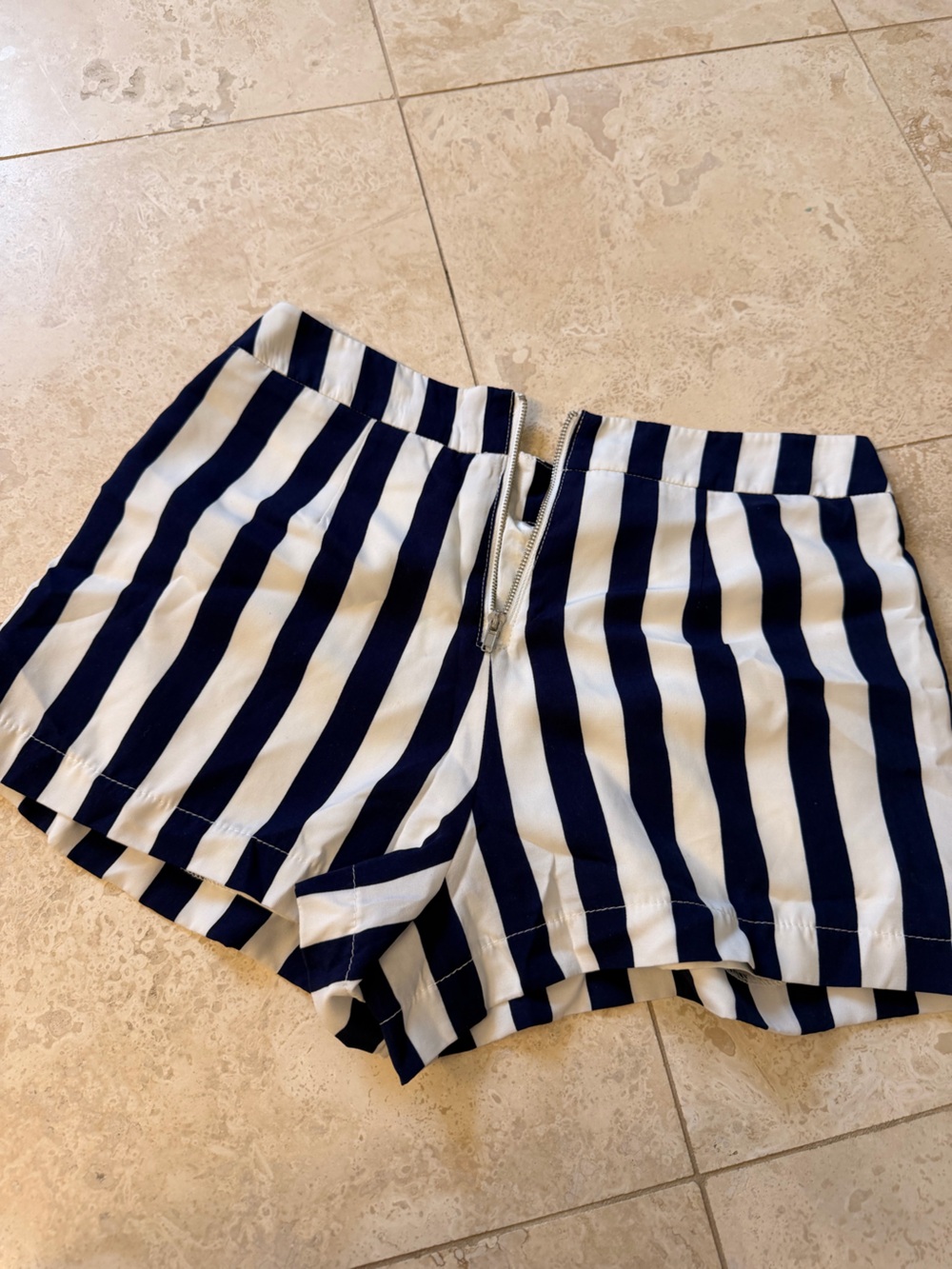 Forever 21 Navy and White Striped Shorts